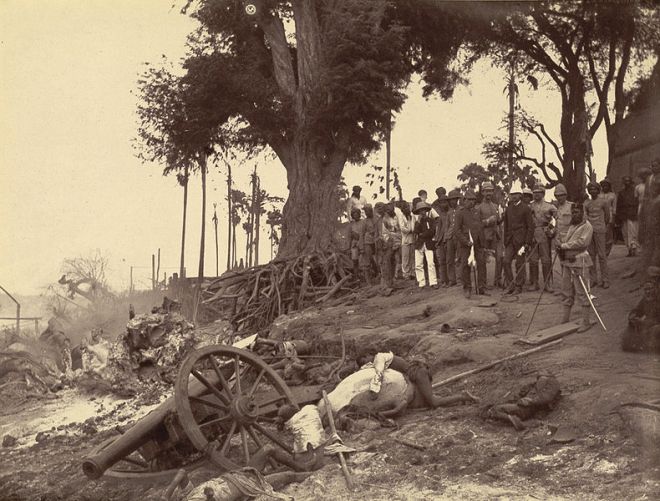Minhla, after its capture by the British, mid-November 1885, showing death and devastation